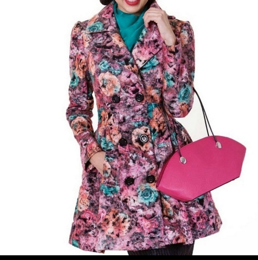 Tatyana Floral Textured Trench